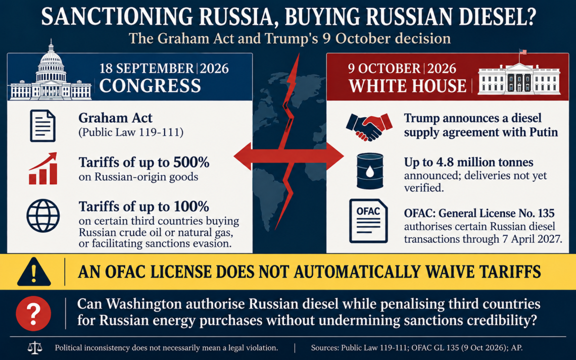 Sanctioning Russia, Authorising Russian Diesel: The Contradictions of American Economic Coercion